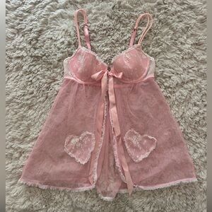 Pink & white lingerie set